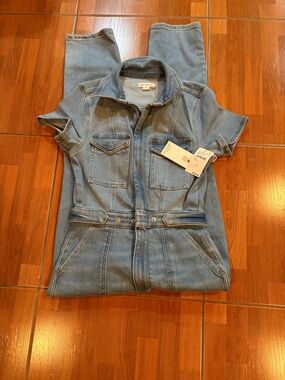 Good American Light Blue Denim Jumpsuit